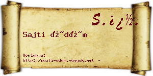 Sajti Ádám névjegykártya